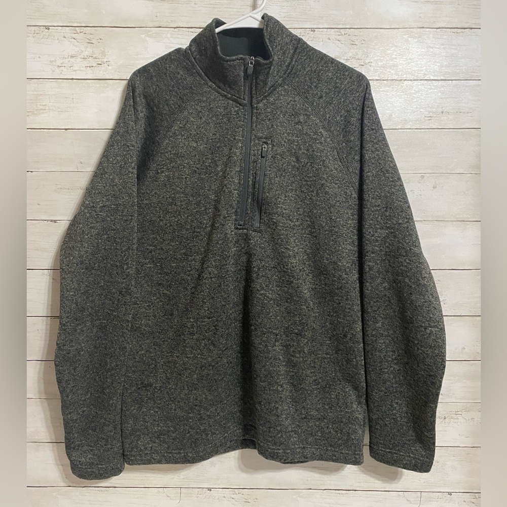 Eddie Bauer 1/4 ZIP Sweater Fleece Dark Gray Pullover Size XL
